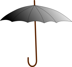 umbrella, black, open